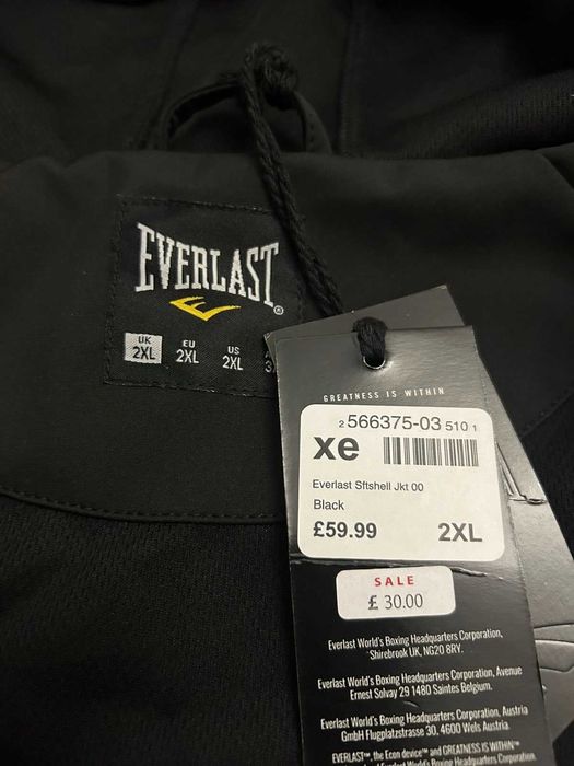 Чоловіча куртка софтшел Everlast Men Soft Shell Jacket Black (Оригінал)