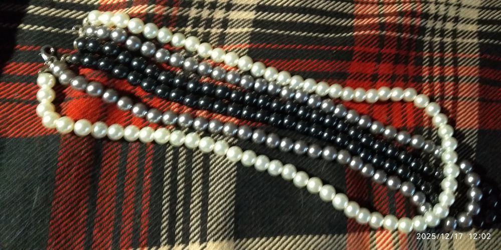 Бусы под жемчуг 3 ряда нарядные