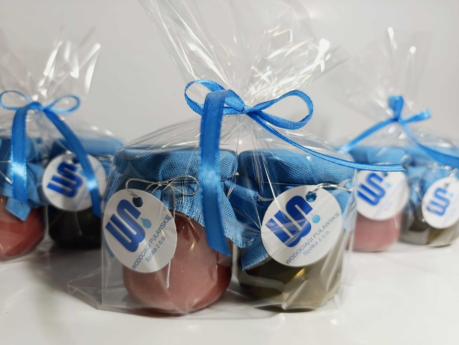 podziękowania dla gości dla klientów małe miodki miód z logo