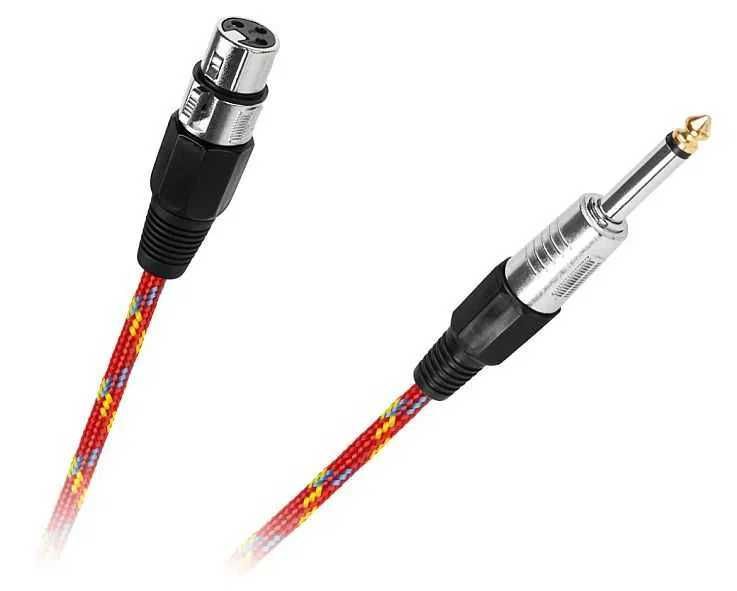 Kabel mikrofonowy gniazdo CANON/XLR - wtyk JACK 6.3mm 3m