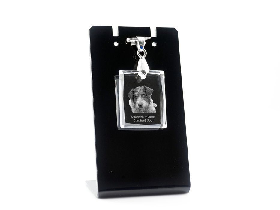 Ciobanesc Romanesc Mioritic wisiorek kryształowy z psem Art-Dog