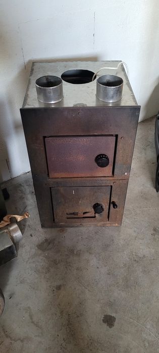 Piec nadmuchowy koza do garażu żeliwny szamot ruchomy ruszt