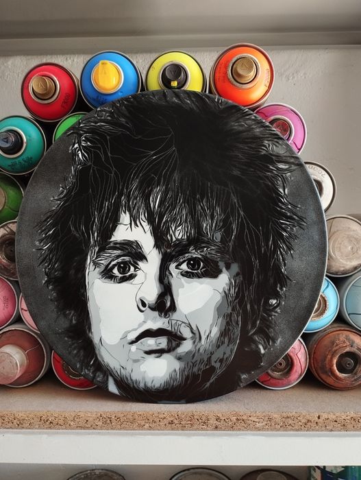 David Bowie pintura em disco de vinil