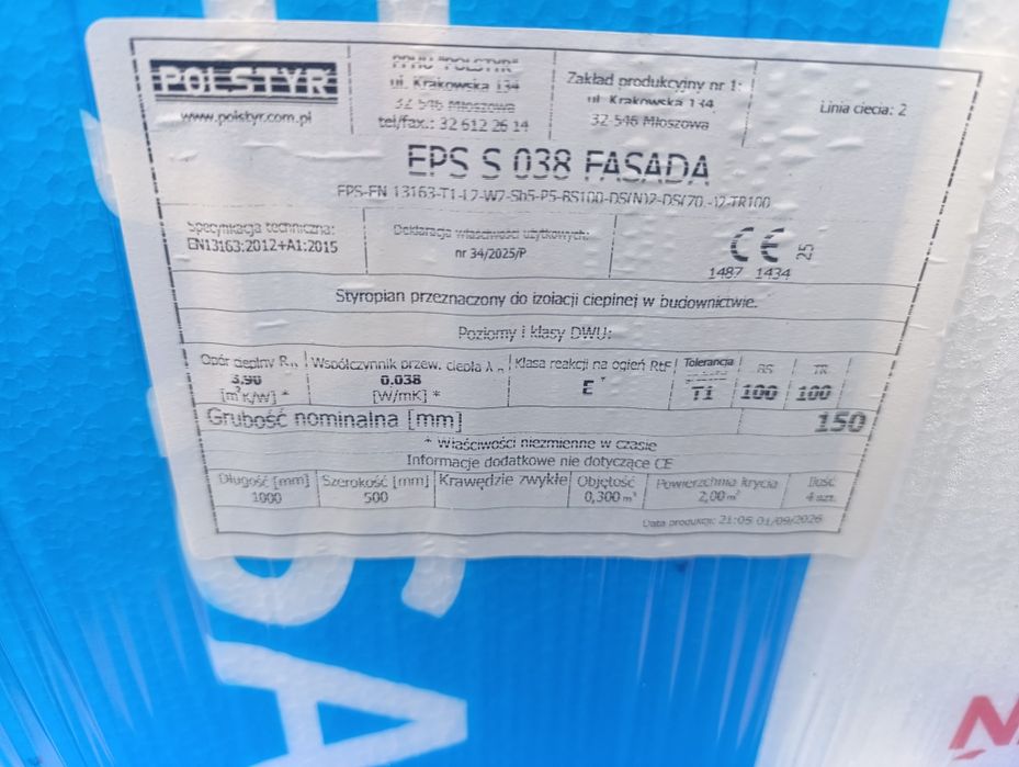 Styropian 15cm -0.038. 7 paczek