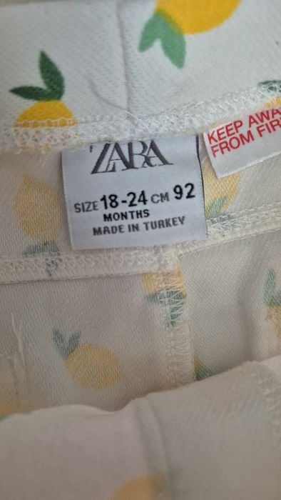 Spodnie Zara w arbuzy I cytryny rozm. 92