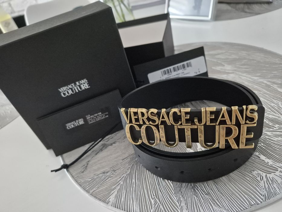 Pasek czarny Versace JC