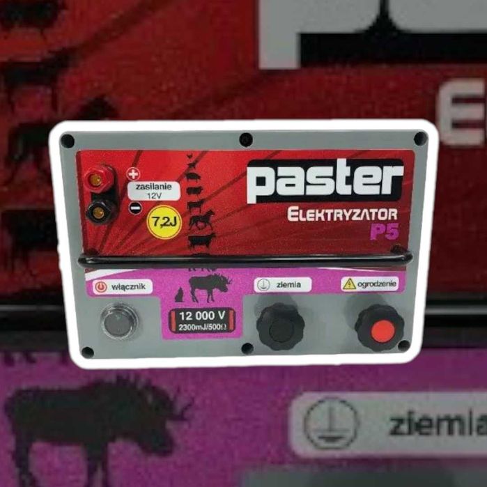 Pastuch/elektryzator PASTER P5 - 7,2J bardzo mocny - darmowa dostawa ...