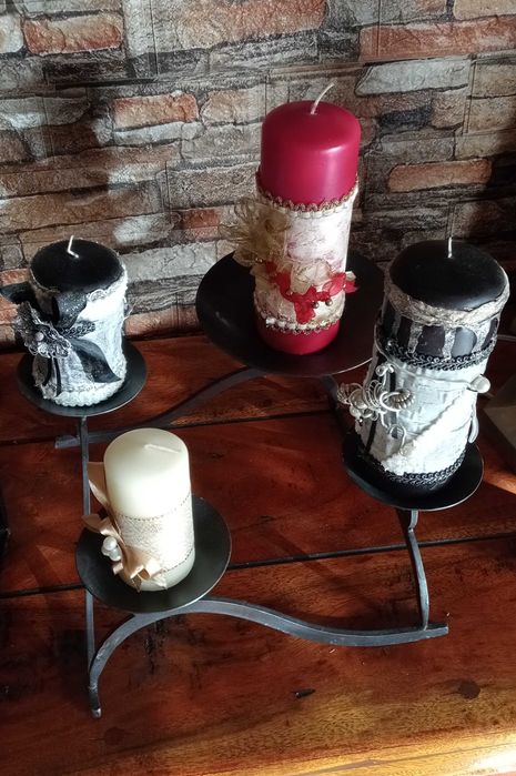 Suporte de velas antigo em ferro