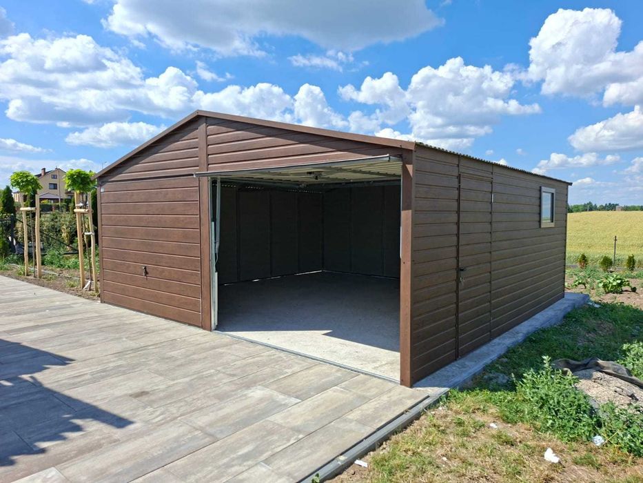 Garaż PREMIUM Blaszak Garaż blaszany Garaże ORZECH Złoty Dąb Grafit 6x6 7x6 8x6 9x6 PREMIUM garaż Garaże blaszane Producent Promocja !!!