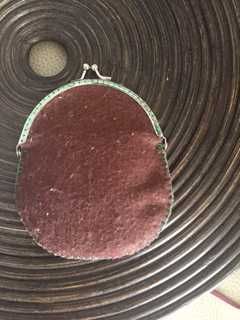 bolsinha de pano tons castanho e verde