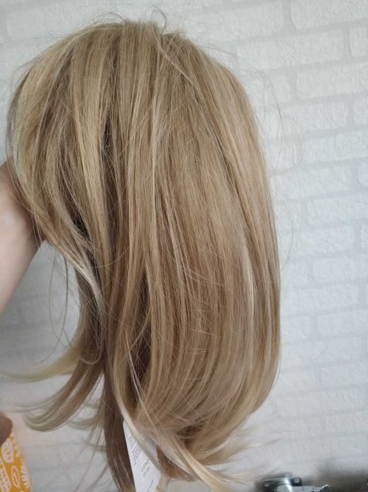 Peruka Jasny Blond włosy krótkie damskie 1 1 Nowe włosy z grzywką