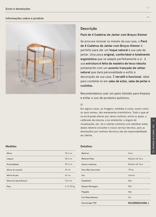 Cadeiras novas ainda embaladas