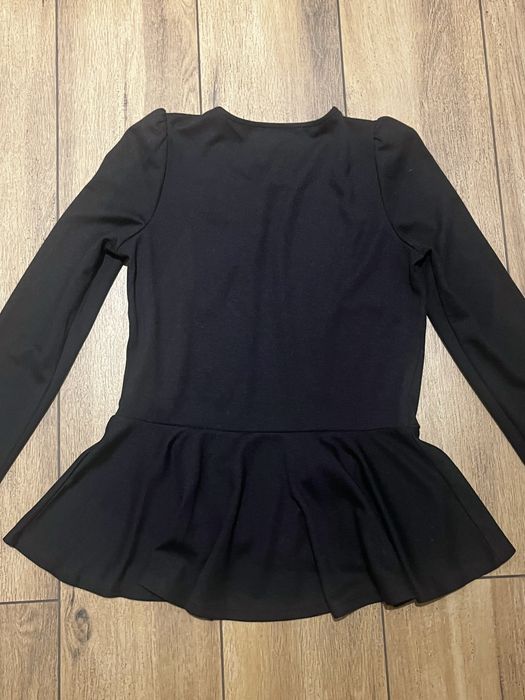 Sweterek bluzka z baskinką narzutka bolerko czarne