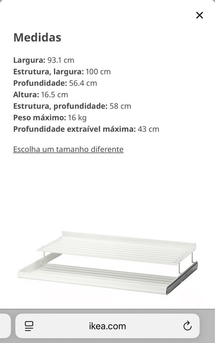 Sapateira IKEA 100x58 cm