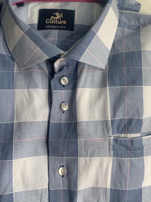 Koszula Culture Modern Fit M 39/40 bawełna niebieska w kratę