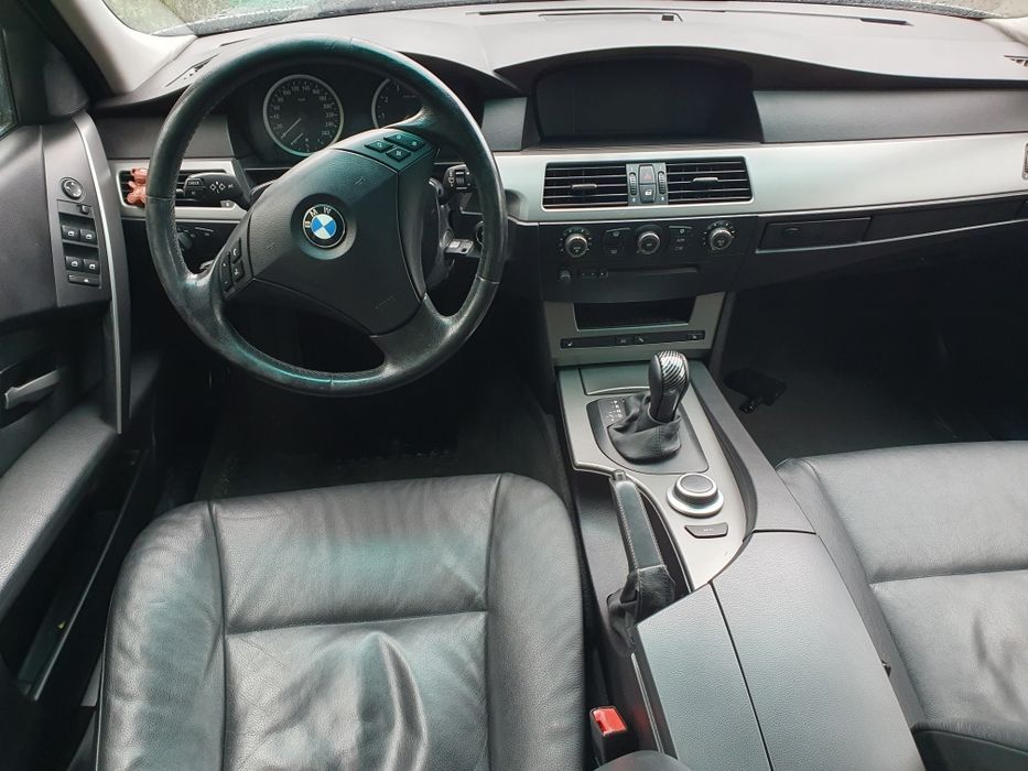 Bmw e60 e61 Skóra Podgrzewana Środek Czarny Ładny Boczki komplet Silbergrau Metallic A08/7 A08 Części N52n N52B25A