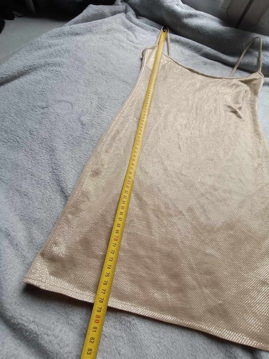 Sukienka obcisła złota beżowa S, 36