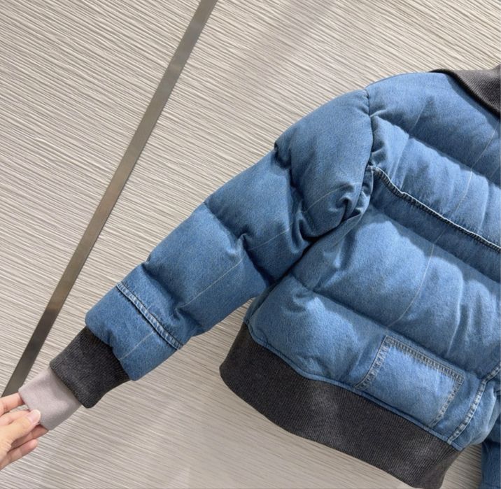 Louis Vuitton Monogram Padded Denim Jacket Jeans Puffer Bomber L