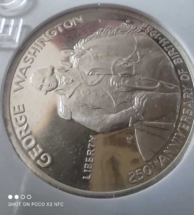 Srebrna kolekcjonerska moneta USA half dollar 1982 srebro ag grading