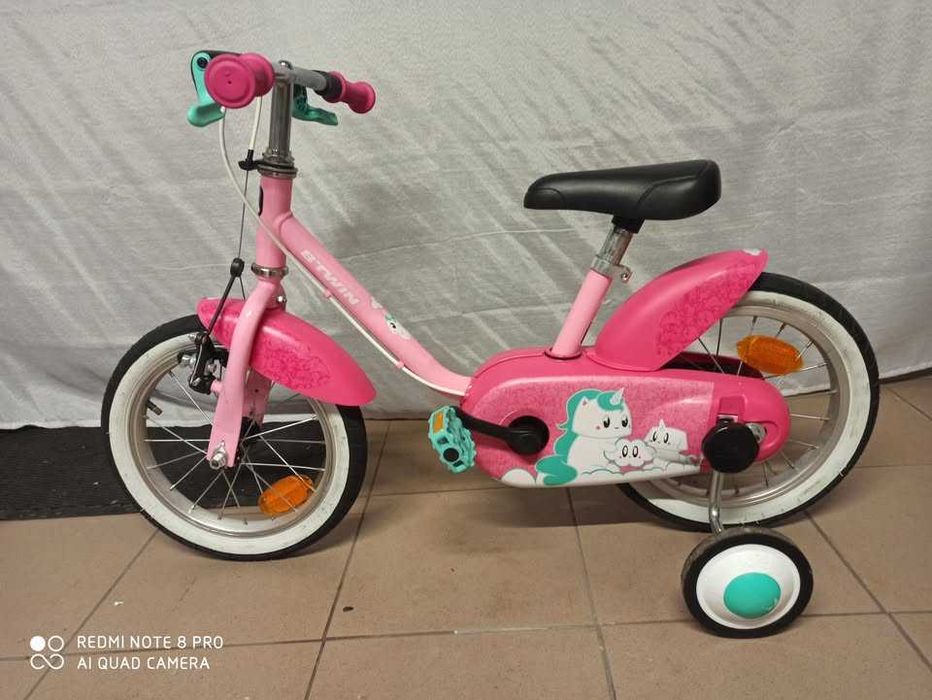 Rowerek Dzieciecy 14 cali Btwin + Kółka Boczne, i Kask gratis--OKAZJA