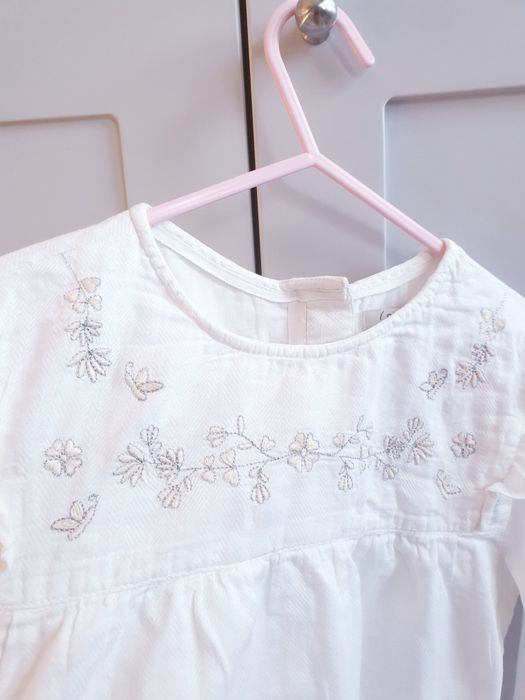 Biała haftowana bluzka koszula Strefa  122 128