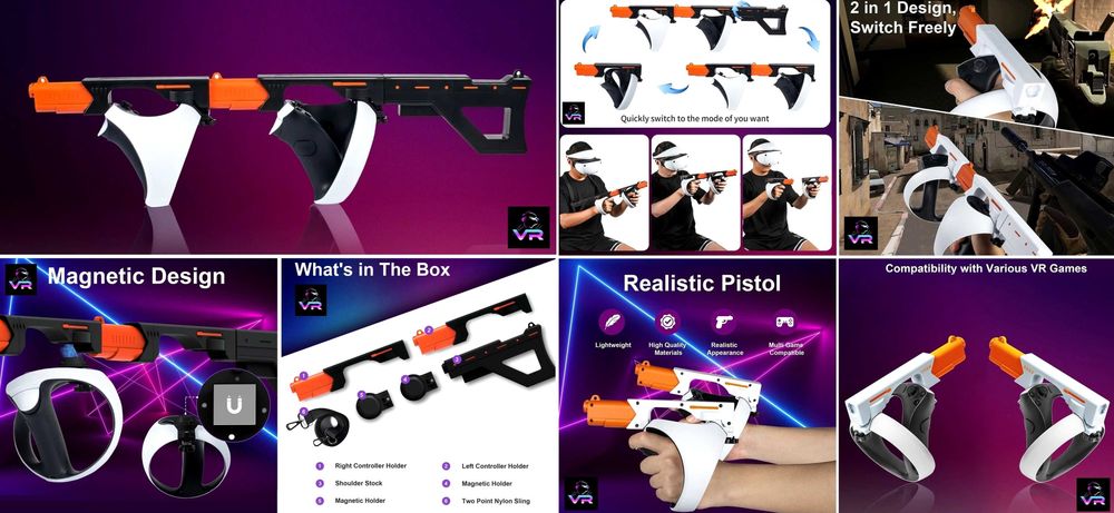 ‼️ Sony PlayStation VR2, PS VR2 автомат 2-в-1 пістолети GunStock