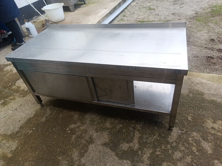 Bancada Inox baixa com portas