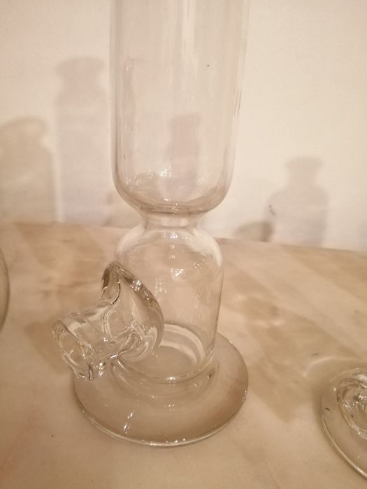 Frasco Vintage Farmácia cor âmbar vidro soprado manualmente (à mão)