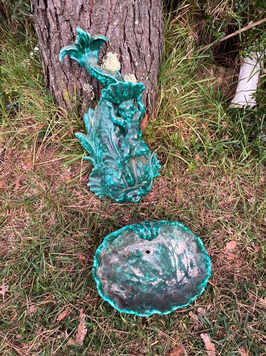 Fonte Pia água Menino Putti Sta Anna 68 cm Marcado e assinado 1974