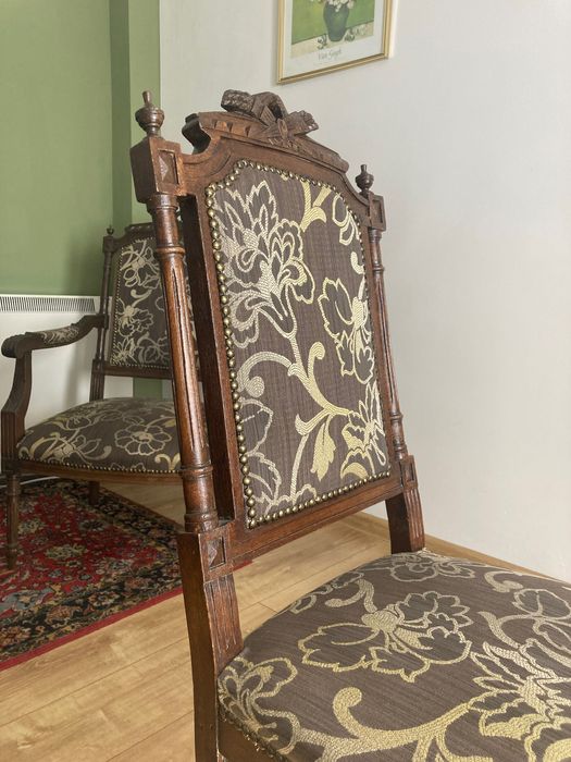 Piękne drewniane krzesła i fotele! Komplet. Polecam!