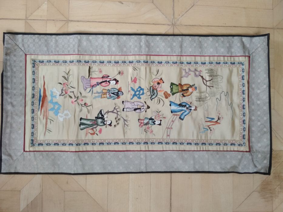 Старинная китайская вышивка картина.