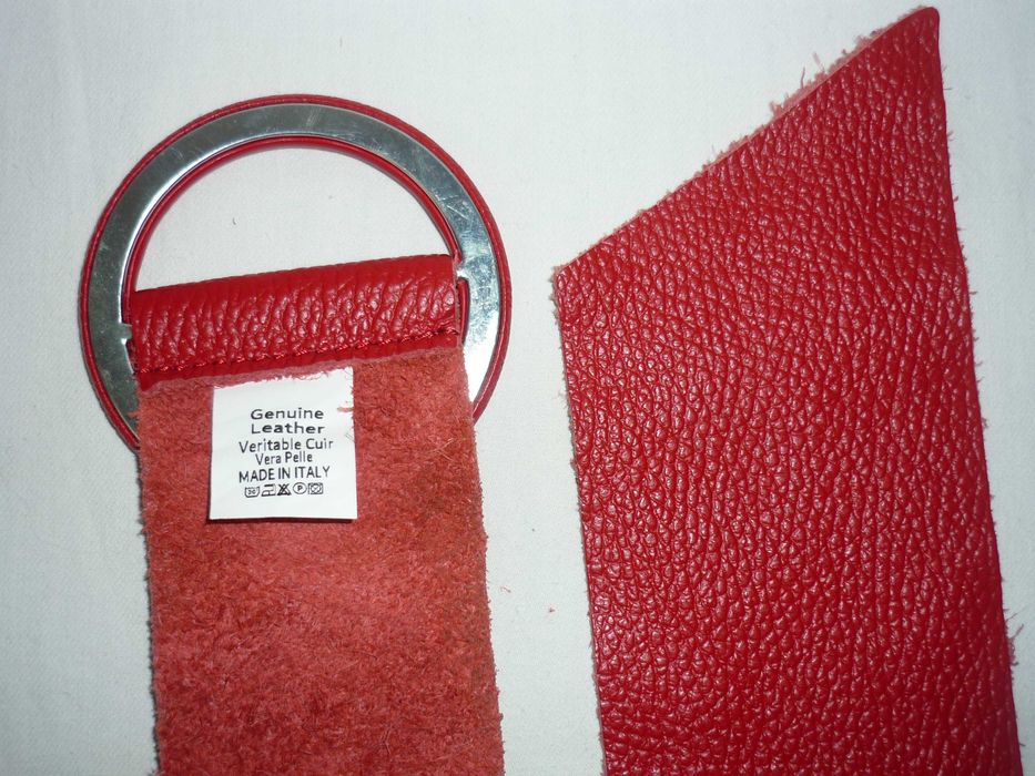 Made in Italy Genuine Leather червоний шкіряний м'який пояс кушак
