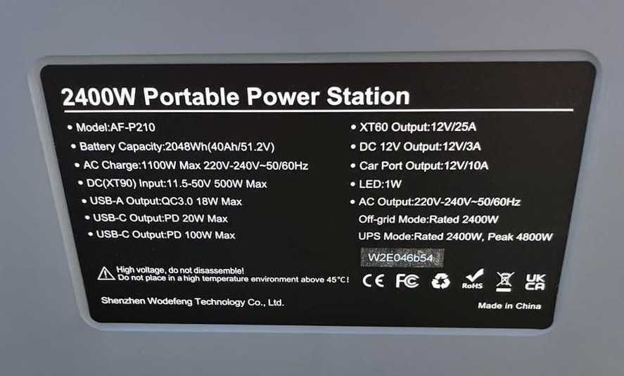 НОВА В НАЯВНОСТІ !!! Зарядна станція AFERIY P210 2400W/2048Wh