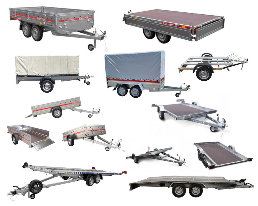 Wypożyczalnia, wynajem przyczep - Lekkie kat.B Lawety Moto Platformy