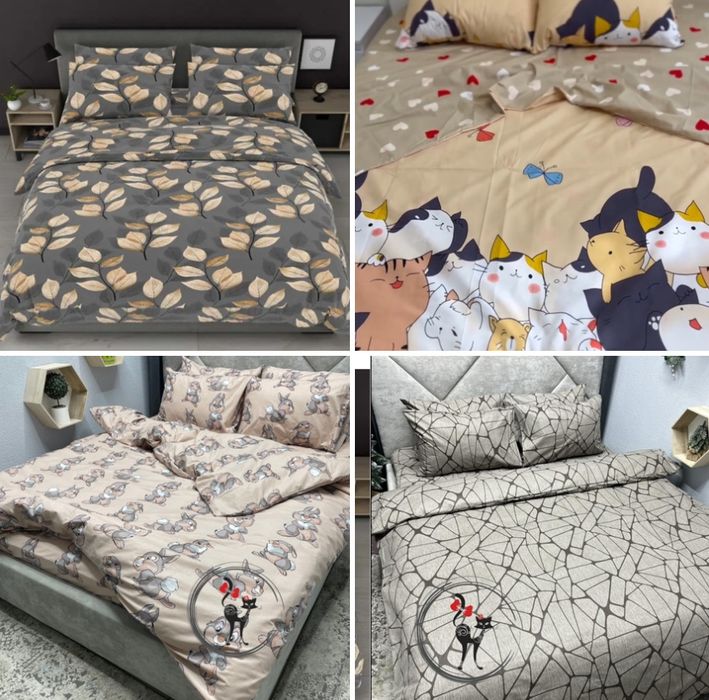 простынь на резинке хлопок постельное белье постільна білизна