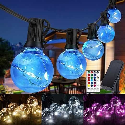 Girlanda solarna LED 9M 30 żarówek kolorowa 16 kolorów + pilot IP65