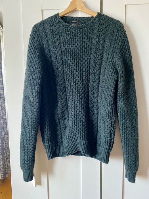 Wełniany sweter klasyczny premium sweter z wełny Massimo Dutti