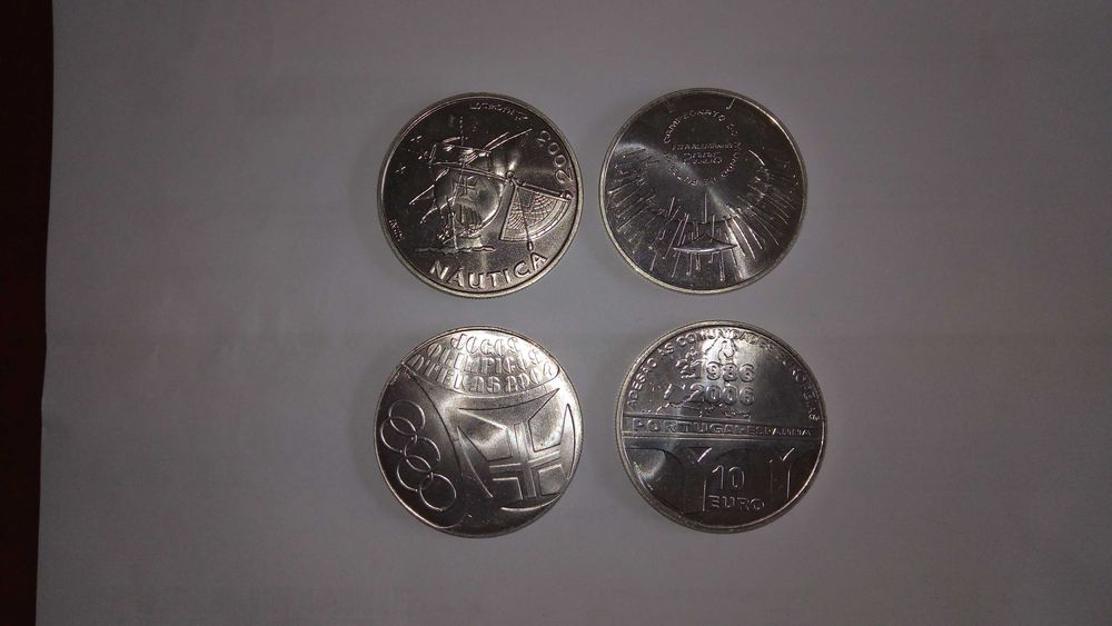 Lote de ( 4 ) Moedas de 10€ em Prata,  ( VER DESCRITIVO )