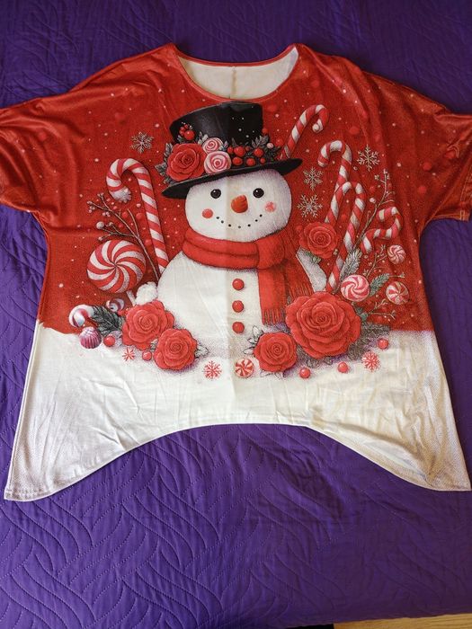 Asymetryczna tunika świąteczna 4xl