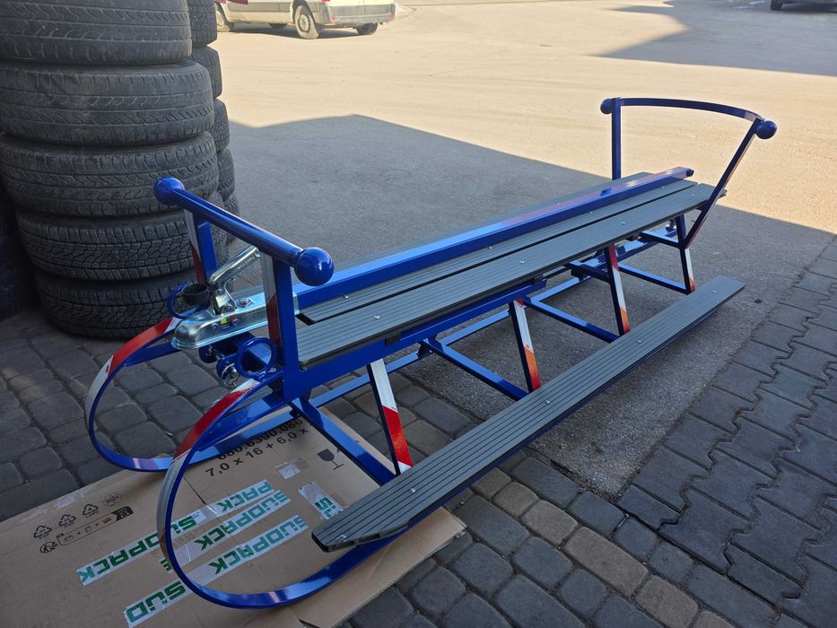 Sanki Kuligowe / Masywne Duże Sanie do Quada Traktora Siedzisko 195cm