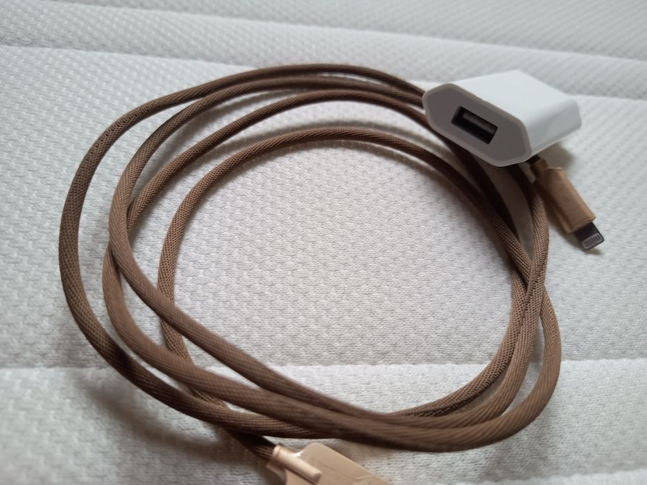 Oryginalna Ładowarka Apple z długim materiałowym kablem stan bdb