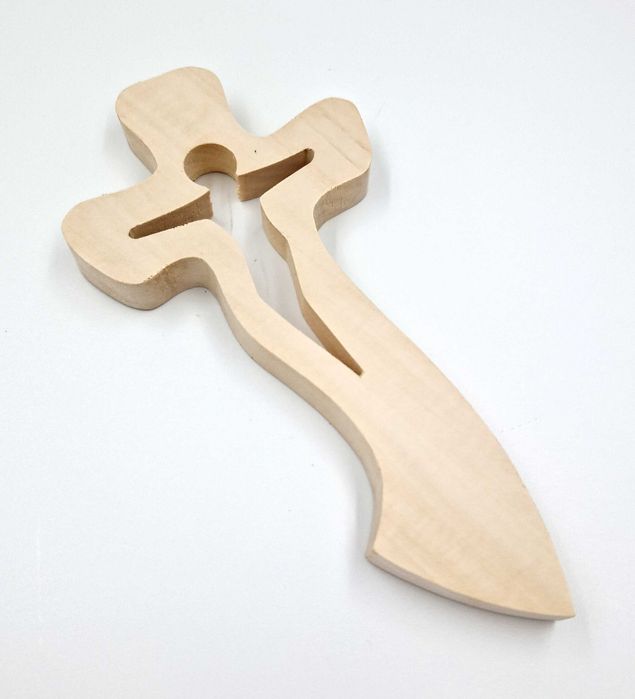 Nowoczesny, drewniany krzyż na ścianę, handmade