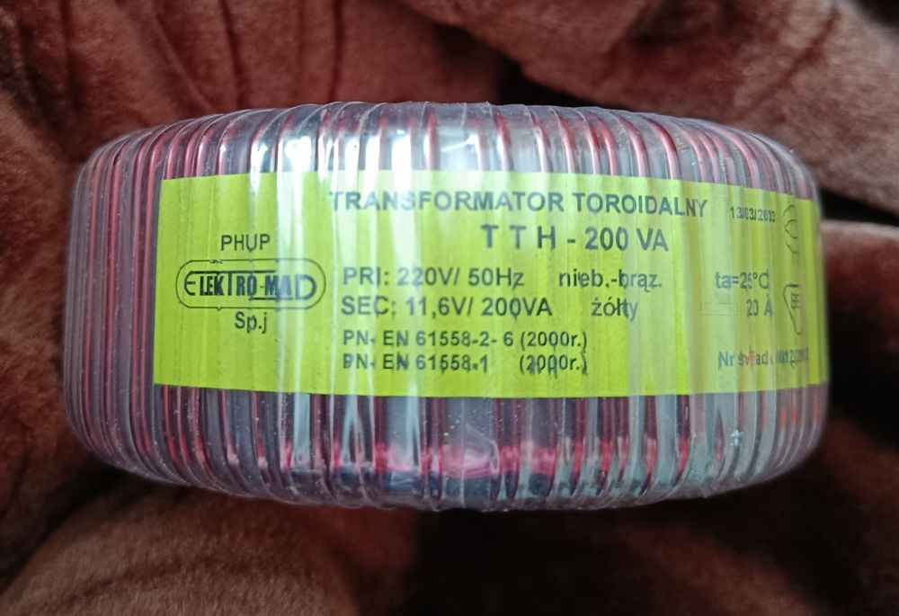 Transformator toroidalny TTH 200 VA
