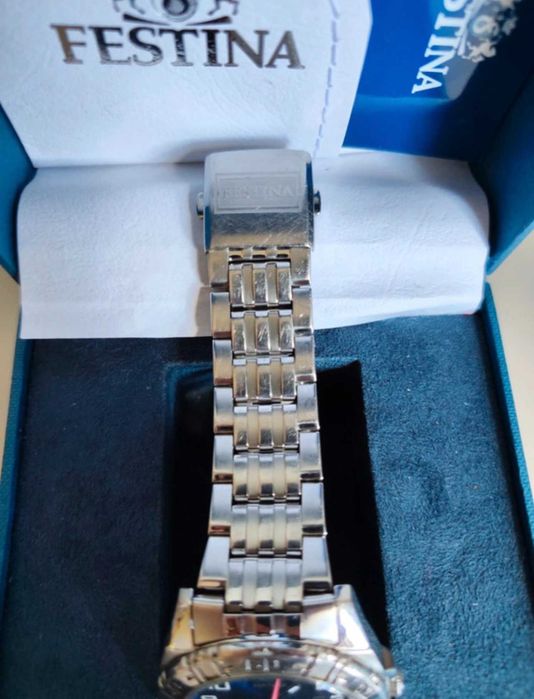 Relógio Festina Quartz F16495 Chronograph Style – Mostrador azul com caixa e certificado