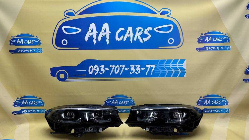 Фари Оптика Фара Фары BMW 3 G20 G21 G28 LED Shadow line БМВ Г20 Чорні