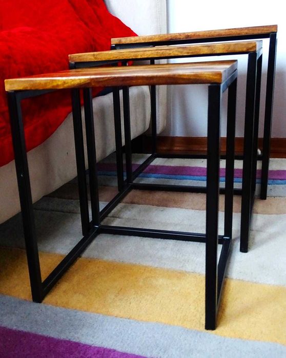 Modernistyczne szafki nocne ze stali nierdzewnej - styl LOFT