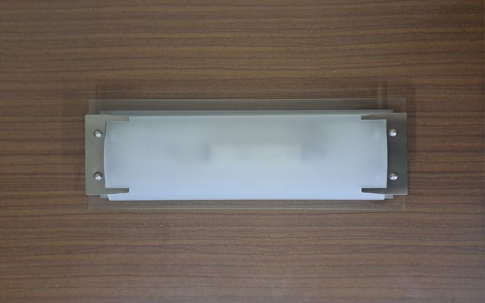 Candeeiro de teto em vidro e inox