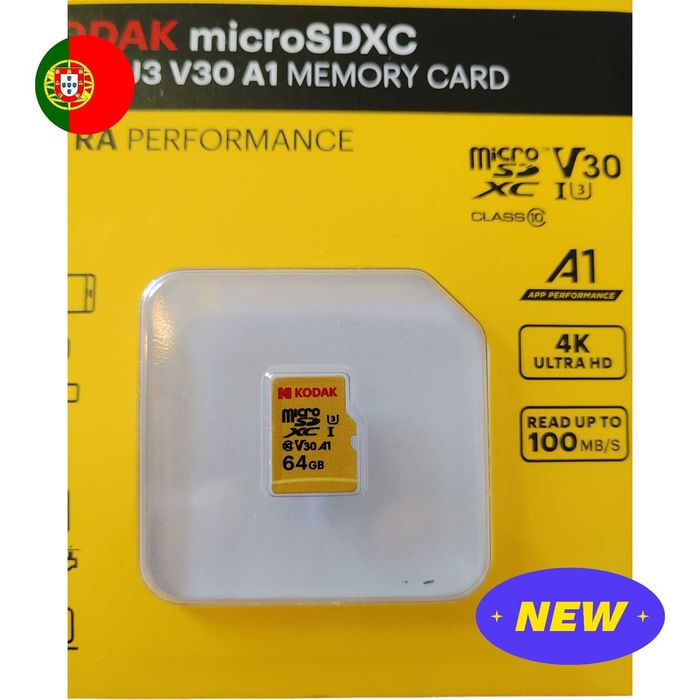 64GB microSD Card KODAK UHS-I U3 V30 A1 Ultra Performance