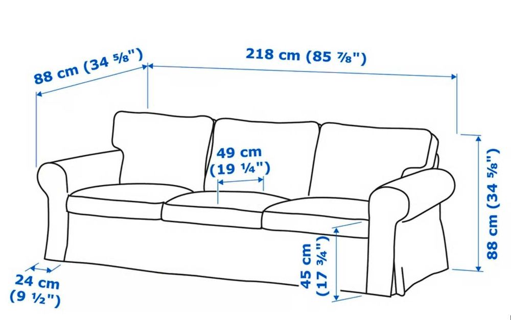 Sofá 3 lugares em tecido