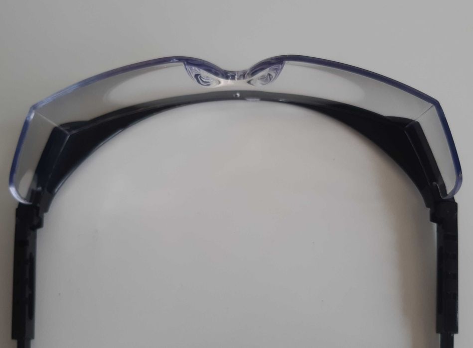 Óculos de Protecção Novos Pretos Transparentes Qualidade Adulto